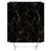 AZHM 4Pcs Shower Curtain Sets Black and Gold Marble Bathroom