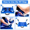 Homeon Wheels RV Step Stool, Aluminum Folding Platform Step with