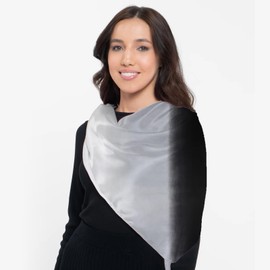 2 Pieces 35 Inch Square Satin Headscarves Silk Like Hair Bandana for Sleeping and Wrapping Headscarves for Hair Wrapping, Black and White, Black and Red