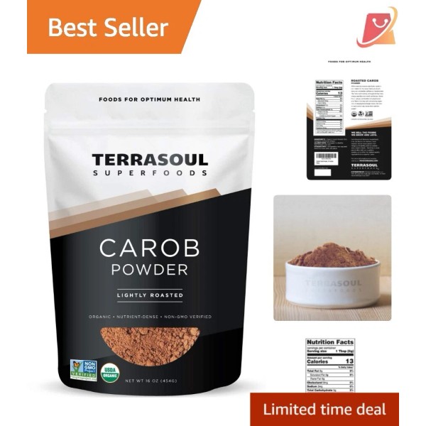Unbranded Organic Carob Powder 16oz - Gluten-Free Cocoa Alternative with