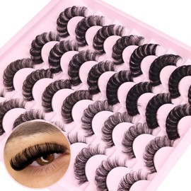 Russian Strip Lashes D Curl False Eyelashes Wispy 4 Styles Fake Eyelashes Natural Russian Eyelashes Fluffy Mink Lashes that Look Like Extensions 16 Pairs ALICROWN
