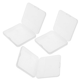 minkissy 3pcs Clear Plastic Storage Box with Lid for False Eyelash Double Eyelid Tape Compact Organizer for Small Items and Crafts Lightweight Portable Protective Cover Included