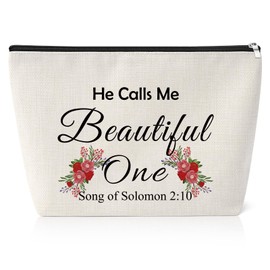 Christian Gift Makeup Bag Inspirational Religious Faith Gift for Women Motivational Gift for Girl Sister Friend Daughter Baptism Gifts for Girls Christmas Birthday Gift Travel Makeup Bag