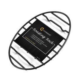 JY COOKMENT Cooling Roasting Rack with Integrated Feet, Enameled Coating, PTFE Free, Great for Cooking, Drying, Grilling, Dishwasher Safe (10inch*6.5inch)