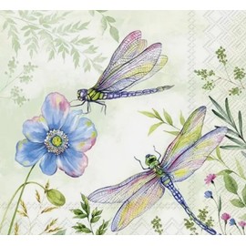 Set of 2 DRAGONFLY DRAGONFLIES paper napkins for decoupage and scrapbooking