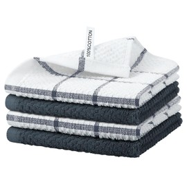 Niallant 4PCS Cotton Terry Dish Rags, Quick Drying Dish Cloths, Kitchen Towels, Grey, 12x12in