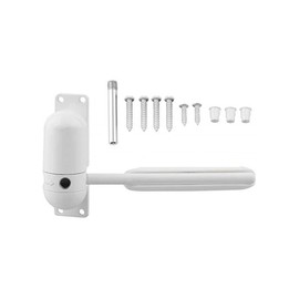 Spring Door Closer, Automatic Door Spring Closer for Interior Door, Auto Door Closing with Adjusting Rod and Screws for Door Weight 10-60kg(White)