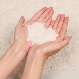 Ausluru 100% Natural Sand, Multi-Purpose Mini White Silica Sand for Fire Pits, Aquariums and Landscaping, 11LB