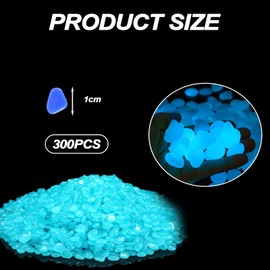 CPYJW Pack of 300 Luminous Stones, Luminous Stones, Garden, Solar White Luminous Stone for Garden, Walkway, Garden, Decorative Stones for Walkways, Outdoor Decoration, Aquarium, Path, Lawn, Garden