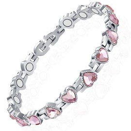 UtenoTureH Magnetic Bracelets for Women, Stainless steel Magnetic Bracelet Jewelry Gifts (Pink)