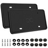 XCLPF Silicone Black License Plate Frame Covers 2 Pack- Front