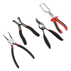 AIRTOON 4 PCS Fuel Line Pliers Set with Hose Remover Pliers, 9 Inch Fuel Filter Caliper, Hose Pipe Clamp Clip, 80 Degree Disconnect Set for Auto Maintenance