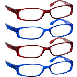 TruVision Readers Reading Glasses - 9503H -4-2Red-2Blue-500