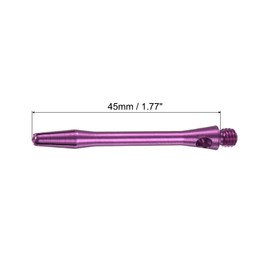 PATIKIL 45mm Aluminum Dart Shafts, Medium 2BA Thread Dart Stems Dart Accessories Throwing Fitting for Steel Tip - 6 Pack (Purple)