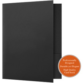 The Gallery Collection, 25 Count, Black, Two Pocket Presentation Folders, Perfect for Sales Material, Important Documents & More (9 x 12)
