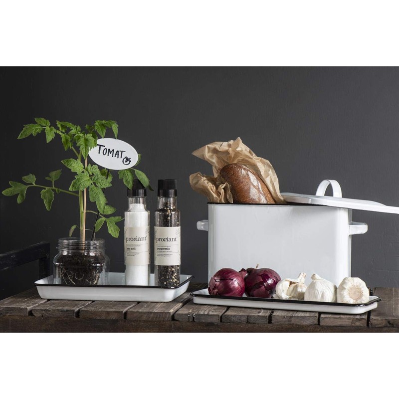 Ib Laursen Rectangular White Enamel Tray 35 cm
