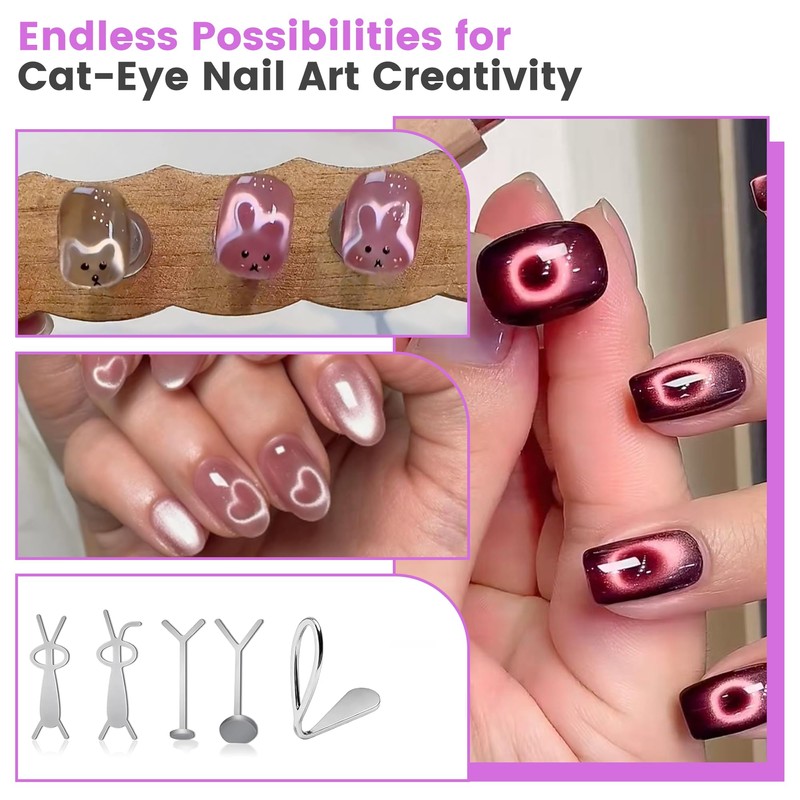 Cat Eye Magnet for Nails,8 PCS Cateye Magnets, Cat Eye