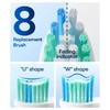 Bymore Electric Toothbrush for Adults,Travel Sonic Toothbrush with 8 Replacement