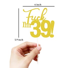 39 adornos para tartas, 39 adornos dorados para tartas de cumpleaños, divertida decoración para tartas 39 para hombres, 39 decoraciones para tartas para mujeres, 39 cumpleaños, decoración para tartas de 39 cumpleaños, treinta y nueve