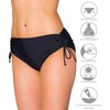 Aquarti Women's Bikini Bottom with Side Drawstrings, Black, 18