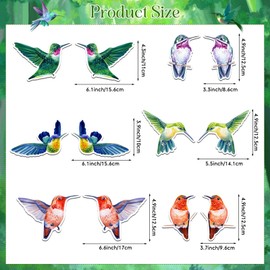 Tellegloww 12 Pcs Hummingbird Screen Door Magnets Decorative Double Sided Screen Magnets Flexible Screen Door Stickers for Screen Sliding Doors Keeps Pet People Safe