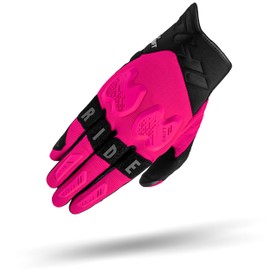 SHIMA DRIFT GLV Motorcycle Gloves Women's Leather Short Summer Motorcycle Gloves Protection Touchscreen City Leather Gloves Motorcycle Ventilated Reinforced Perforated Lightweight (Women, Pink, S)