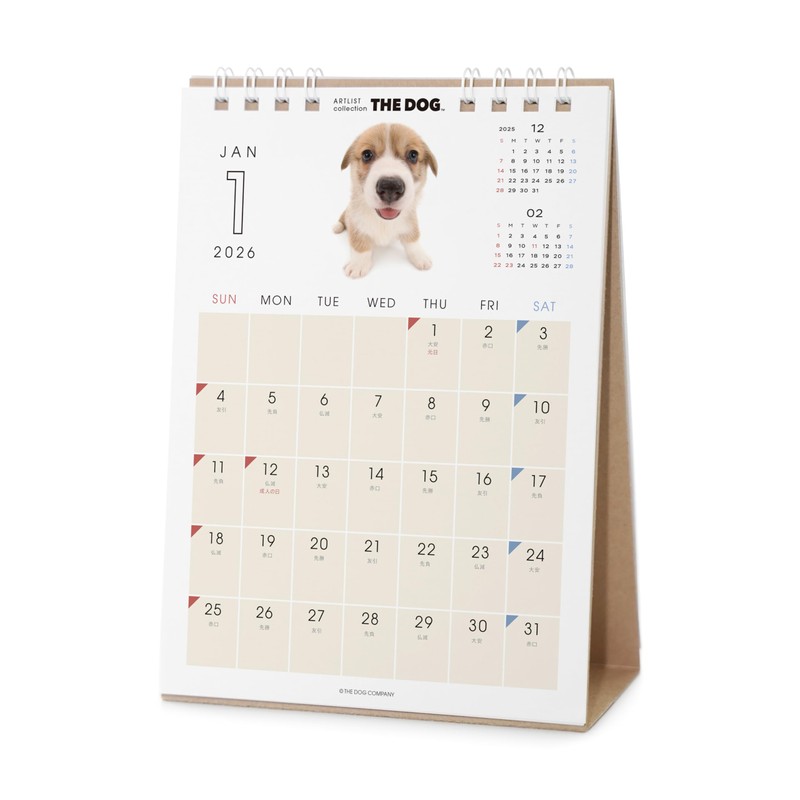 THE DOG 2026 Desktop Calendar (Welsh Corgi)