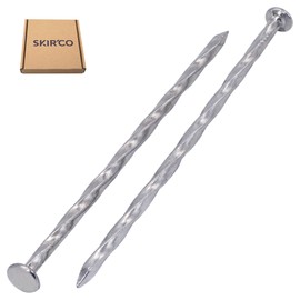 SKIR'CO (Pack of 40) Square Twisted Steel Nails 3.0 x 80mm Galvanized Steel Nails Woodworking Nails Square Twist Nails