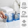 2 Pack 15Oz Blue Q-Tip Holder, Square Thick Glass