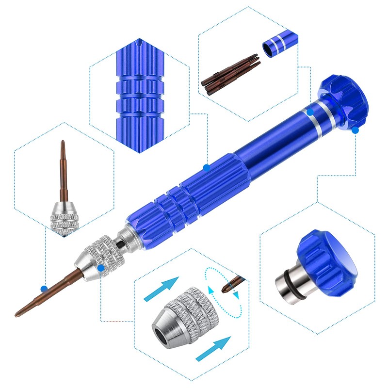 Mini Screwdriver Set, 5-in-1 Multifunctional Screwdriver Slotted and Phillips Professional