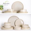 AmorArc Ceramic Dinnerware Sets, Handmade Reactive Glaze Stoneware Plates and