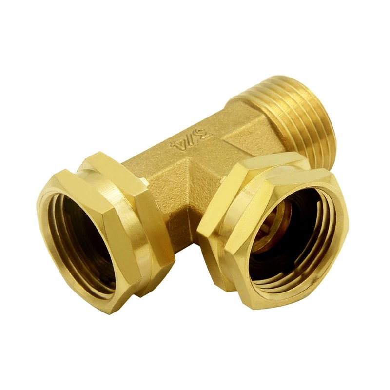 Hooshing Brass Garden Hose Tee Fitting 3/4" GHT Female x