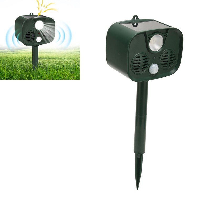Ultrasonic Animal Repeller Solar Powered Motion Detection Animal Deterrent Device