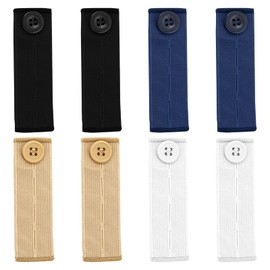 Prasacco 8 Pieces Elastic Waist Extenders for Pants, Waistband Expanders for Men Women Adjustable Button Extenders for Jeans Pants Button Extender for Women and Men Jeans Dress