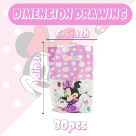 Sacuoskdyu 30Pck Minnie Party Gift Bags, Birthday Decoration Gift Bags Minnie Birthday Party Decorations