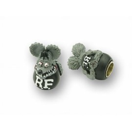 MOONEYES ラットフィンク(Rat Fink) エアバルブキャップ グレー ２個セット＿AC-RAF280GY-MON