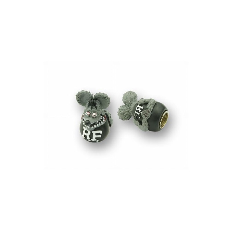 MOONEYES ラットフィンク(Rat Fink) エアバルブキャップ グレー ２個セット＿AC-RAF280GY-MON