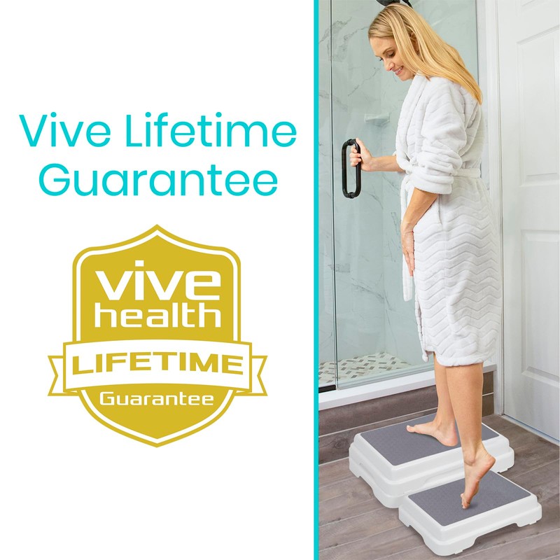 Vive Bath Shower Step Stool (4.5") - Slip Resistant, Stackable,