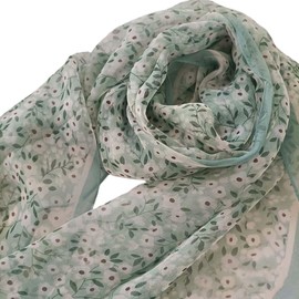 FAIRYGATE Scarves for Women Sale Ladies Women's Fashion Print Long Scarfs Floral Neck Scarf Shawl Wrap Gifts for Her Green A5312