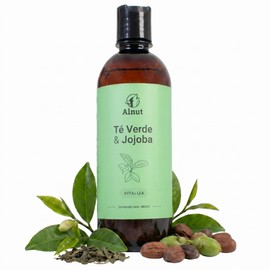 Alnut Shampoo para Perros y Cachorros - Sin Sulfatos ni Parabenos - Espuma de Baño, 480 ml (Té Verde y Jojoba)