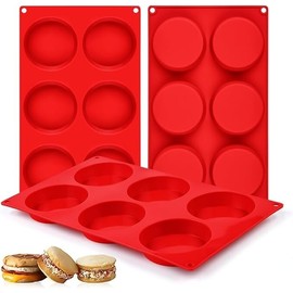 Caketime Silicone Muffin Top and Egg Mold Pan – 3-Inch Round Molds for Breakfast Sandwich