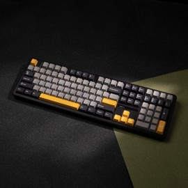 EPOMAKER Aula F108 Full Size Wireless Gaming Keyboard with 4000mAh Battery, 108 Hot-Swappable and Programmable Keys, NKRO, RGB Backlight, for Win/Mac/PC/Android (Grey&Yellow)