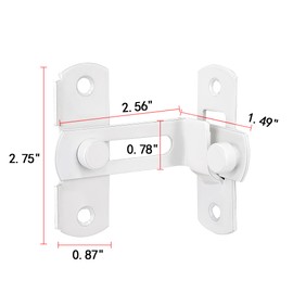 INIRET 4 Packs White 90 Degree Flip Barn Door Lock Latches，Stainless Steel Gate Latch Security Door Latch for Barn Door Safety Door Lock,Sliding Door Antique Lock Wine Cabinet Closet
