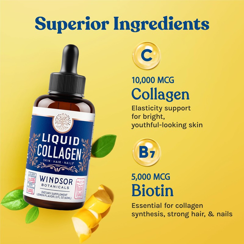 Concentrated Liquid Collagen Peptides Supplement - 30,000mcg Hydrolyzed Liquid Collagen