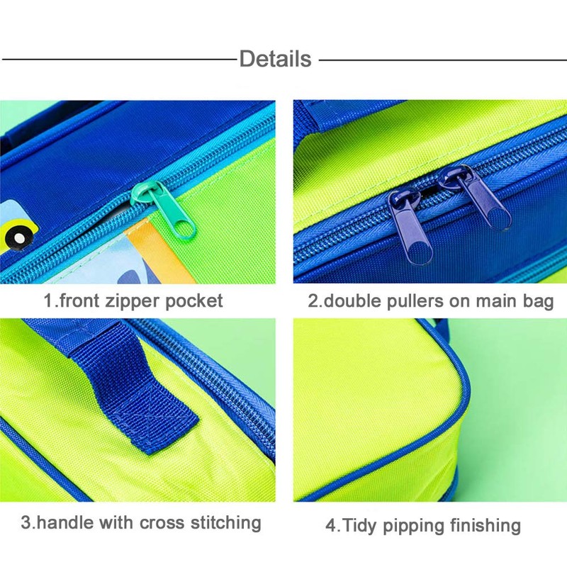 Insulated Lunch Box Bag Picnic Zipper Organizer Lunch Tote Bag