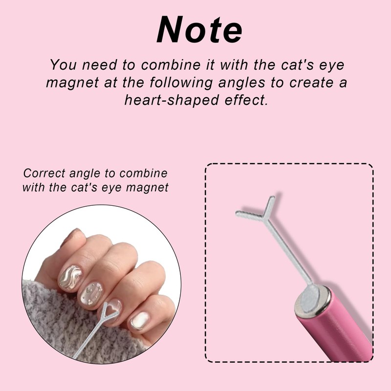 4pcs Heart Magnet for Cat Eye Nails, 2 Size Professional
