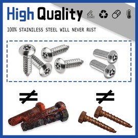 8PCS Anti Theft License Plate Screws, Tamper Resistant Licence Plate Kit, Stainless Steel License Plate Screws for Protection Car License Plates