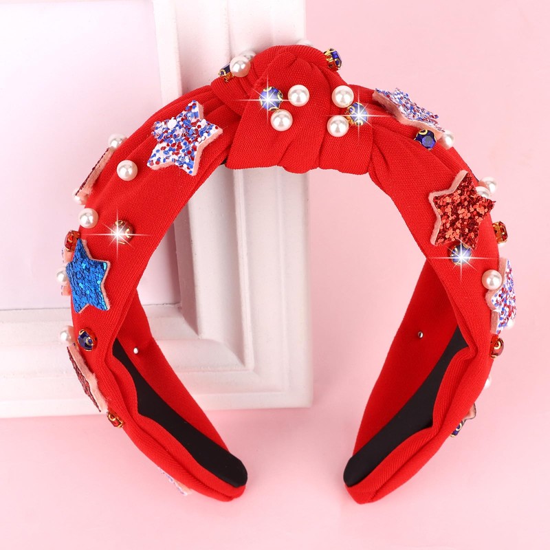 CIEHER 4 th of July Headband for Women Girls Knotted