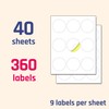 40 Sheets - 2.5 inch Round Circle Labels, White Printable