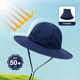 KAKU NAU Baby Sun Hat Toddler Summer Hat for Babies Boy Sun Hat Uv Protection 6 9 12 18 Months Navy